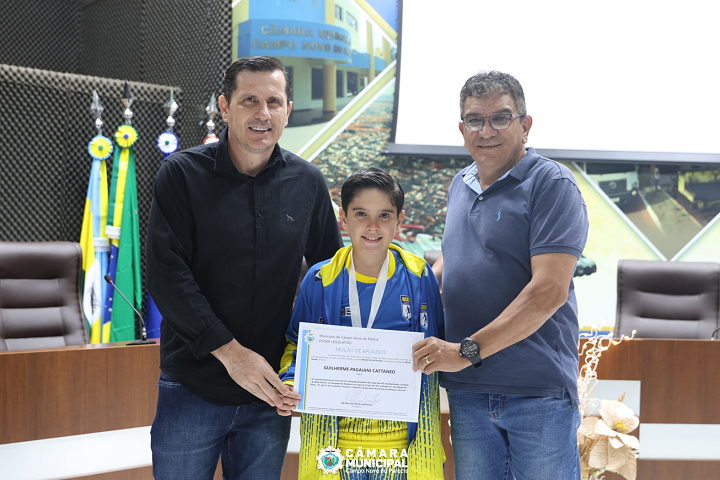 Câmara apresenta Moção de Aplausos ao atleta Guilherme Peganini Cattaneo
