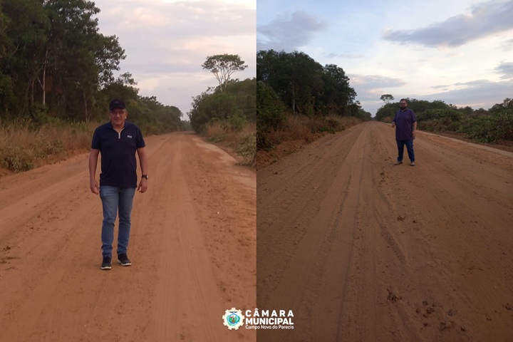 Estrada vicinal do Projeto 06 Lagoas recebe manutenção após reivindicações de vereadores Milton Soares e Dr. Andrei