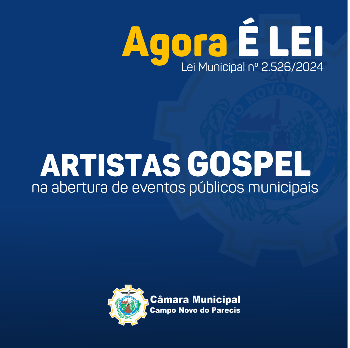 Lei prevê contratação de artistas gospel 