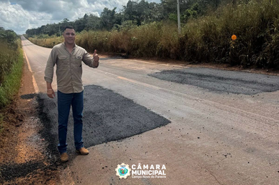 Vereador Baioto solicita e infraestrutura realiza operação tapa-buraco na MT-235